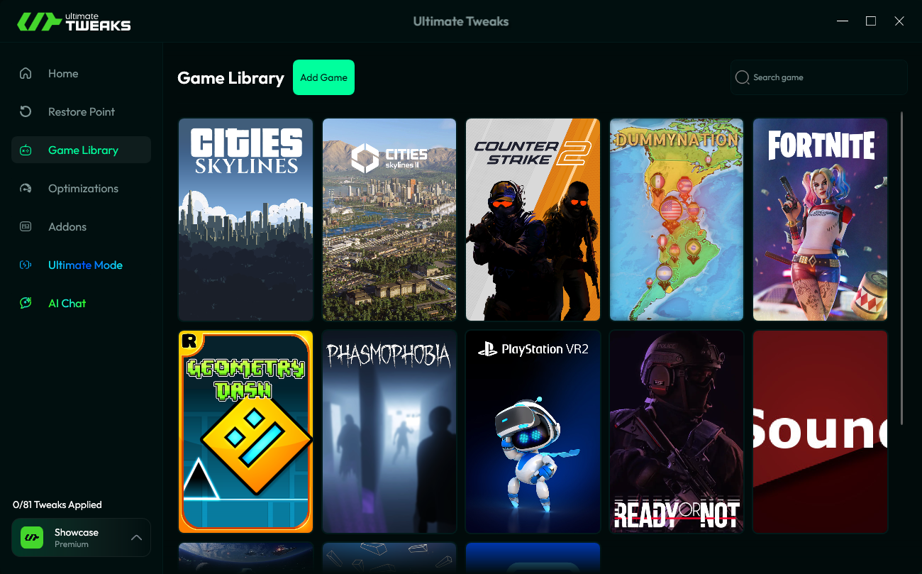 Supported games preview